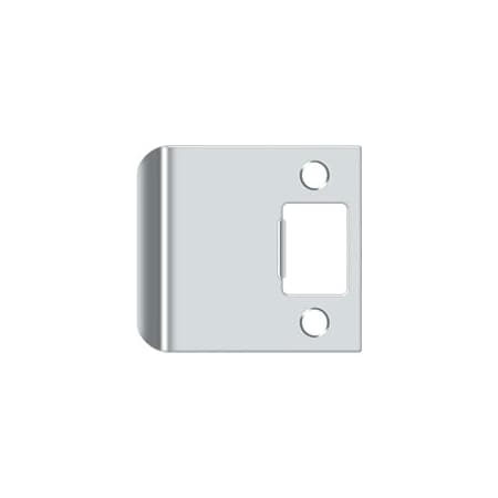 Deltana 2-1/2 Height Extended Lip Square Cornered Strike Plate Polished Chrome SPE250U26